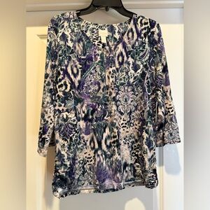 Chico's Blue and Purple Stylish Blouse